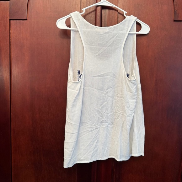 Kenar White and Blue Embroidered Sleeveless Tank Top Size Large - Picture 9 of 9